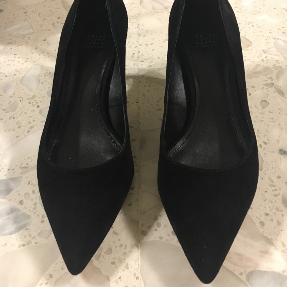 WHBM Black Suede Pumps